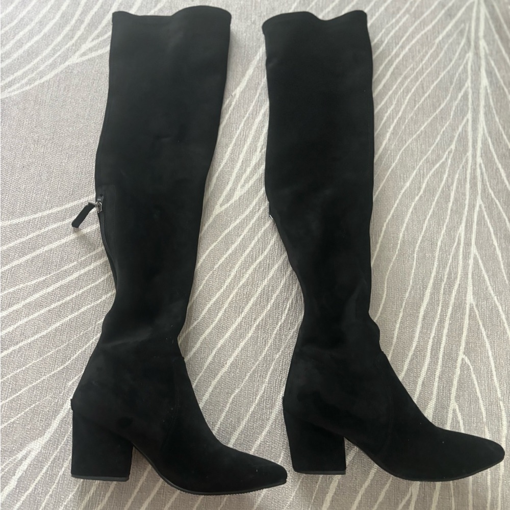 Ellis Black Classic Over The Knee Suede Leather Boots (Like New)